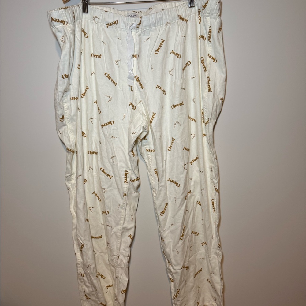 White and Brown Cheers! Patterned PJ Pants J.Crew